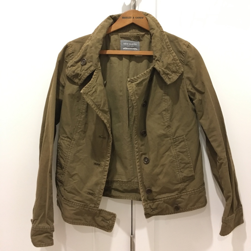 Green chino moto jacket